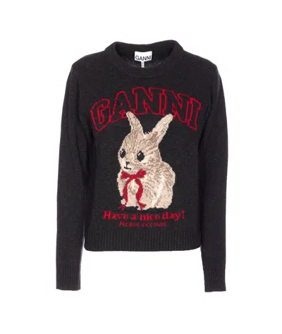 Ganni Sweaters In Black