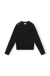 Ganni Sweaters Black In Nero Neri E Grigi