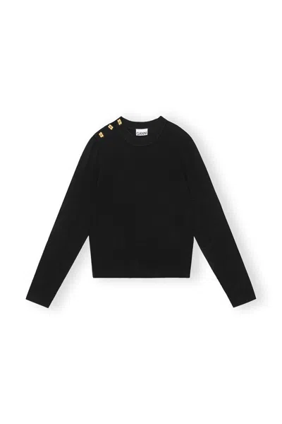 Ganni Sweaters Black In Nero Neri E Grigi