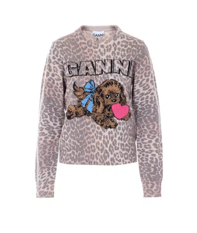 Ganni Sweaters In Brown