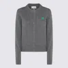 Ganni Future Knit Cardigan Crewneck In Gray