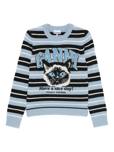 Ganni Sweaters Clear Blue