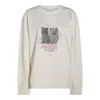 Ganni Off-white Isoli Kittens Drop Shoulder Sweatshirt In White