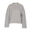 Ganni Crewneck Oversized Sweatshirt In Brown