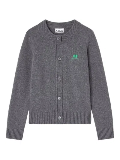 GANNI GANNI CORE FUTURE GREY CARDIGAN