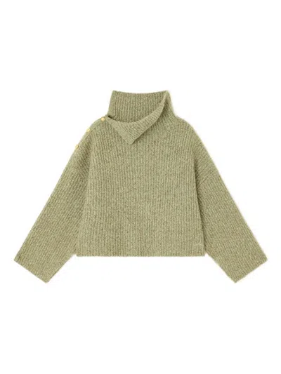 GANNI GANNI WOOL ASYMMETRIC NECK SWEATER