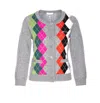 Ganni Cardigan Checkered Argyle Pattern In Multi