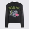 Ganni Dark Grey Puppy Wool-blend Sweater Women In Gray