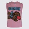 Ganni Puppy Wool-blend Crewneck Vest In Pink