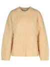 Ganni Beige Wool Blend Sweater Women In White