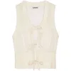 Ganni Egret Light Mohair Tie String Vest In White