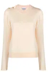 Ganni O-neck Shirt In Bianco Chiari E Naturali