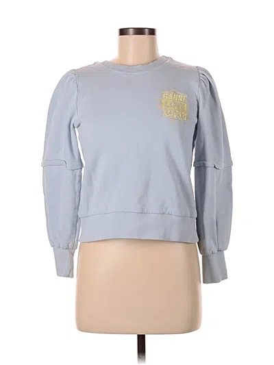 Pre-owned Ganni Sweatshirt In Blue