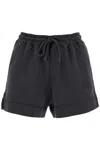 Ganni Sweatshirt Fabric Shorts In Phantom (grey)
