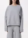 Ganni Heavy Terry Drop Shoulder Sweat Sweatshirts Grey In Grey