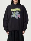 Ganni Isoli Oversized Phantom Sweatshirt In Black