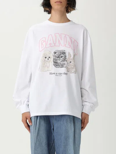 GANNI SWEATSHIRT GANNI WOMAN COLOR WHITE,h09481001