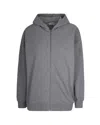 Ganni Isoli Teddy Oversized Zip Hoodie In Gray