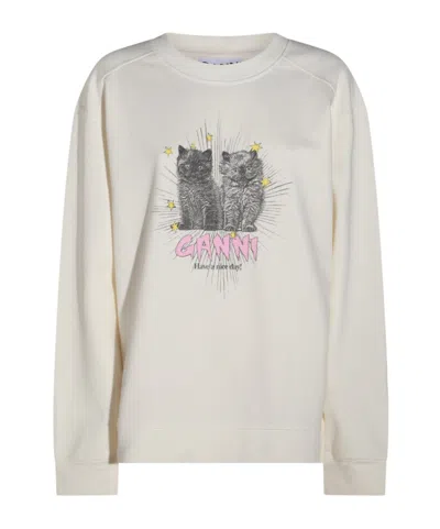 GANNI GANNI SWEATSHIRT WITH COLORFUL PRINT