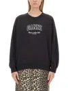 Ganni Sweatshirt With Logo In Black