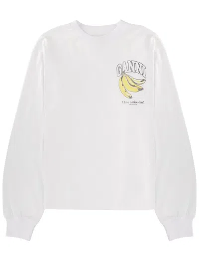 Ganni Sweatshirt With Logo In White