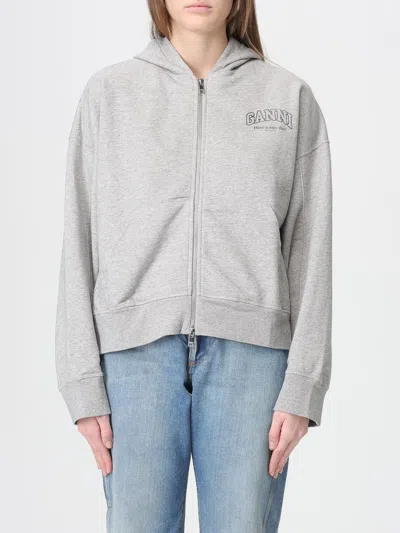 Ganni Sweatshirt Woman  In Gray