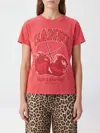 Ganni Red Baby Fit Future Cherry T-shirt In Red