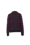 Ganni Graphic Wool Mix Poodle Stripe Sweaters And Cardigans Multicolor