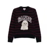 Ganni Graphic Wool Mix Poodle Stripe Sweaters And Cardigans Multicolor In Multi