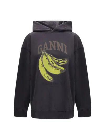 Ganni Black Fabric Sweatshirt