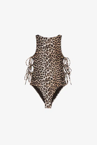 Ganni Swimsuit In Brown
