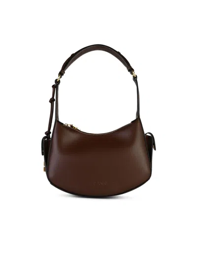 Ganni Swing Brown Recycled Leather Bag