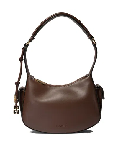 Ganni "swing" Shoulder Bag In Brown