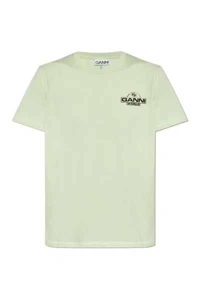 Ganni Green 'world' T-shirt