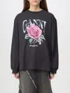 Ganni Black Basic Jersey Rose Relaxed T-shirt In Schwarz
