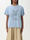 Ganni Future Basic Jersey Bunny Relaxed T-shirt Soft Chambray In Gnawed Blue