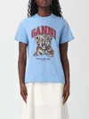 Ganni Basic Jersey Tiger Relaxed T-shirt In Blue