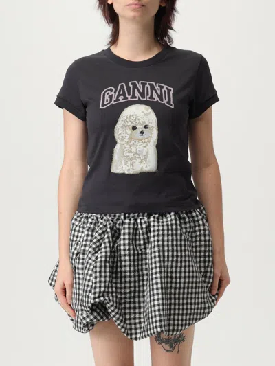 Ganni T-shirt  Woman Color Grey