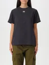 Ganni Womens Phantom Crystal-embellished Organic-cotton T-shirt In 灰色