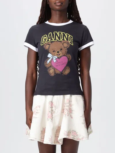 GANNI T-SHIRT GANNI WOMAN COLOR GREY,H40470020
