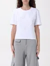 Ganni Women Heart Embroidery T-shirt In White