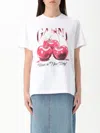 Ganni Basic Jersey Cherry Relaxed T-shirt In White