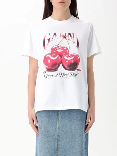 GANNI T-SHIRT GANNI WOMAN COLOR WHITE,G54573001