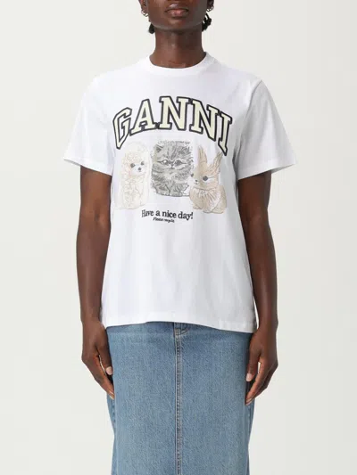 GANNI T-SHIRT GANNI WOMAN COLOR WHITE,H09477001