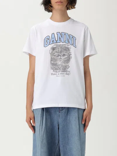 GANNI T-SHIRT GANNI WOMAN COLOR WHITE,H13344001