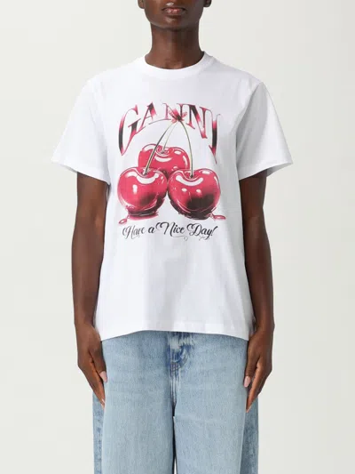 GANNI T-SHIRT GANNI WOMAN COLOR WHITE,H11675001