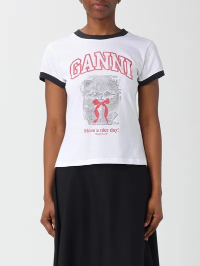 GANNI T-SHIRT GANNI WOMAN COLOR WHITE,H79451001