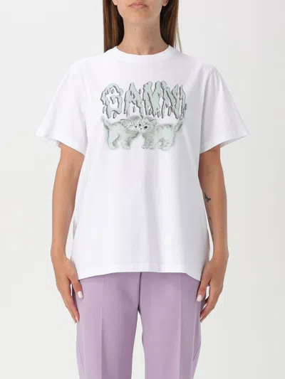 Ganni T-shirt  Woman Color White In 白色