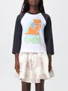Ganni Women Kitty Baby Organic Cotton T-shirt In Multi