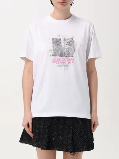 Ganni T-shirt  Woman Color White In Weiss